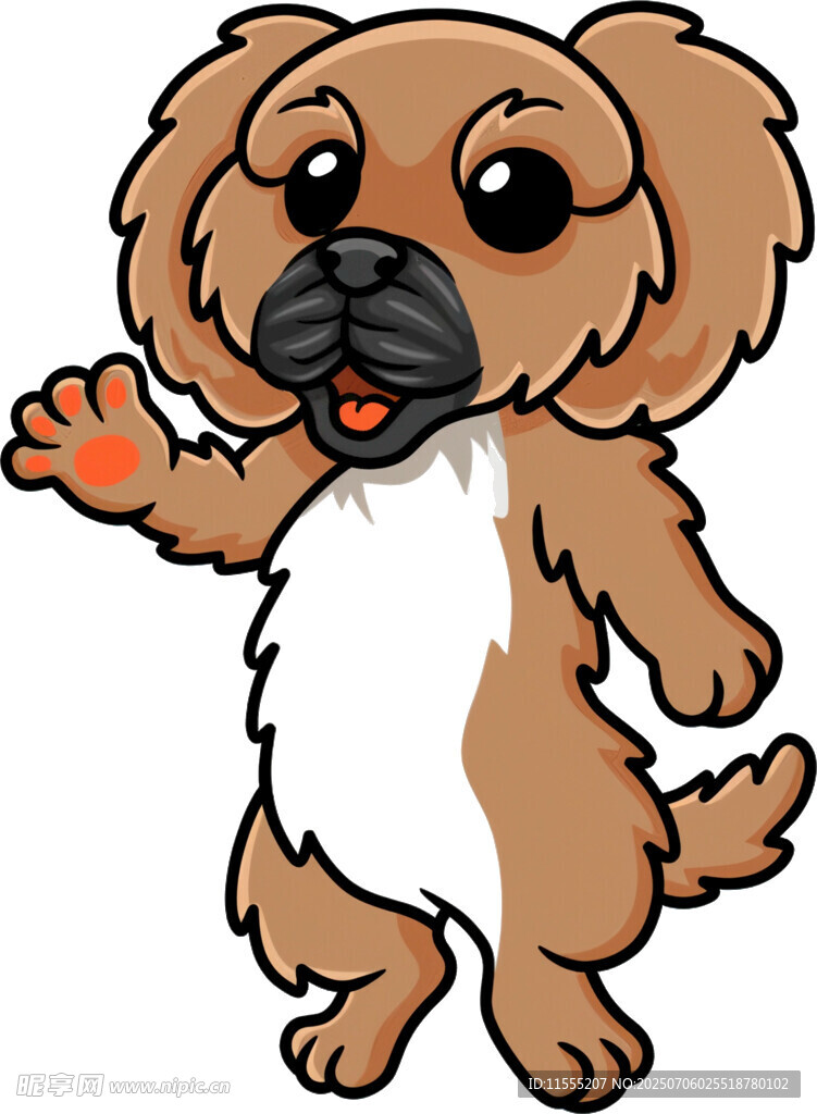 可爱小狗挥手示意