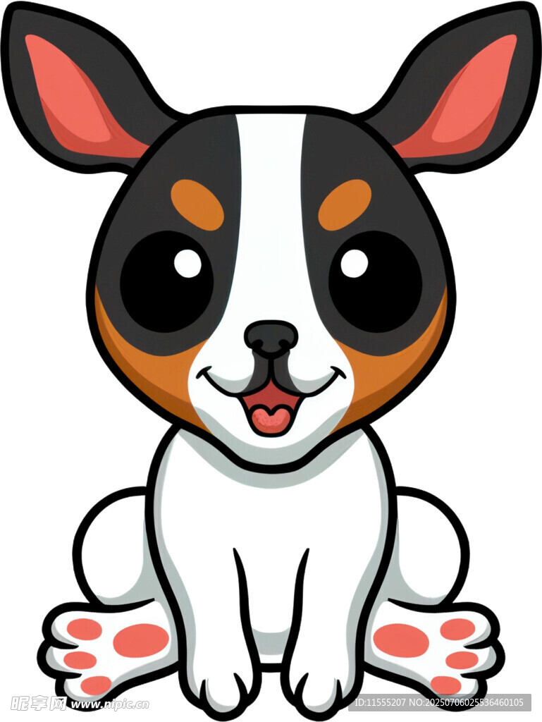 可爱坐地小狗卡通形象