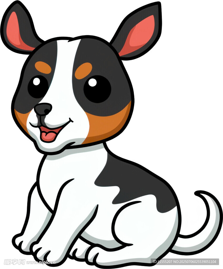 可爱三色小狗卡通形象
