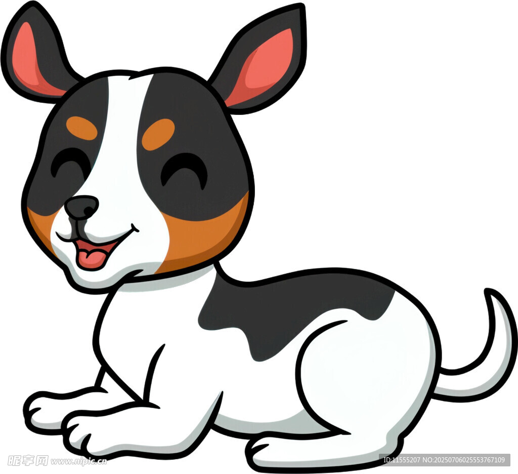 可爱三色小狗卡通形象