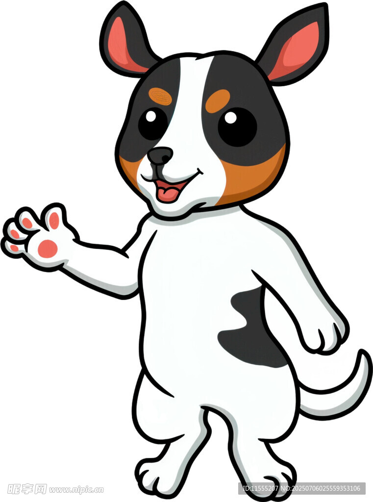 可爱小狗挥手示意