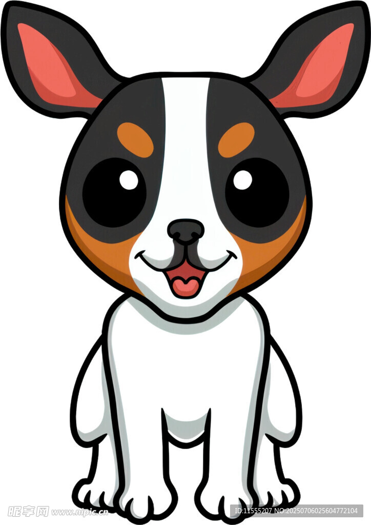 可爱三色小狗卡通形象