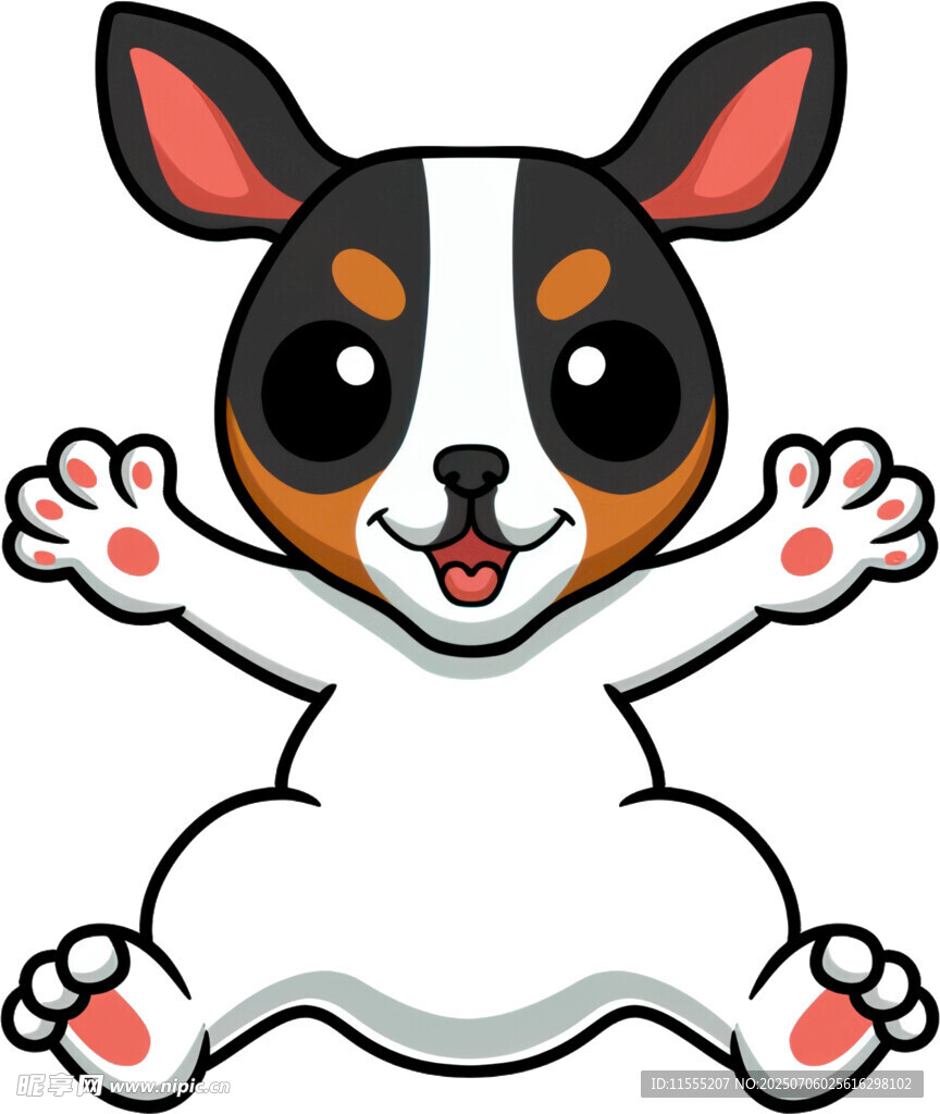 可爱小狗张开双手萌态十足