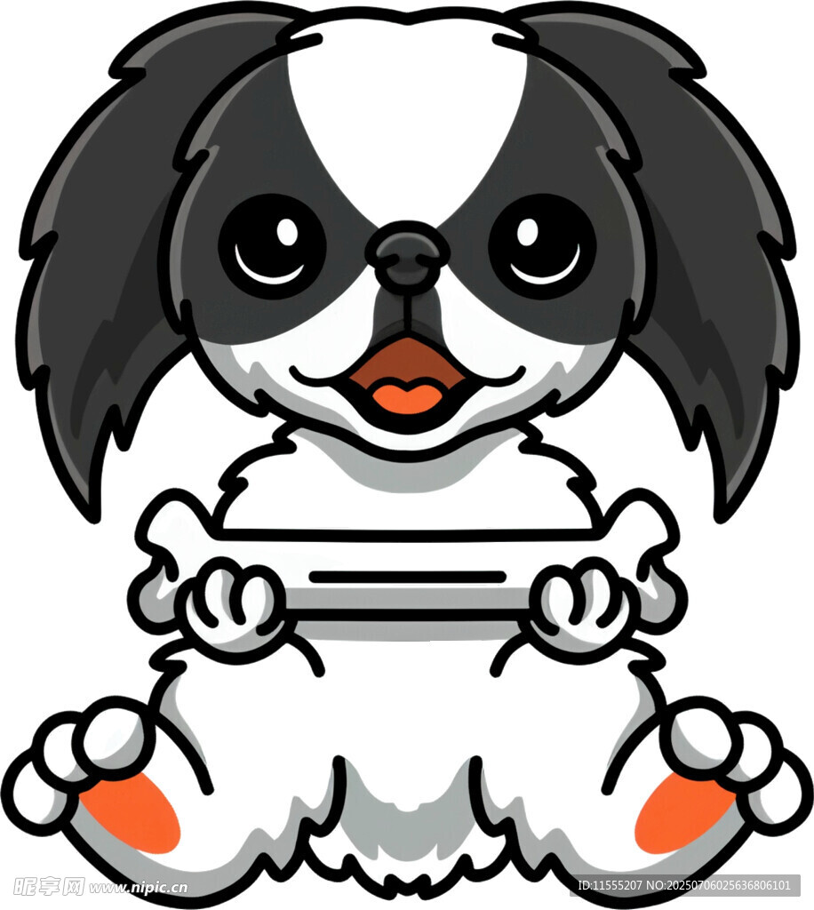 可爱黑白小狗卡通形象