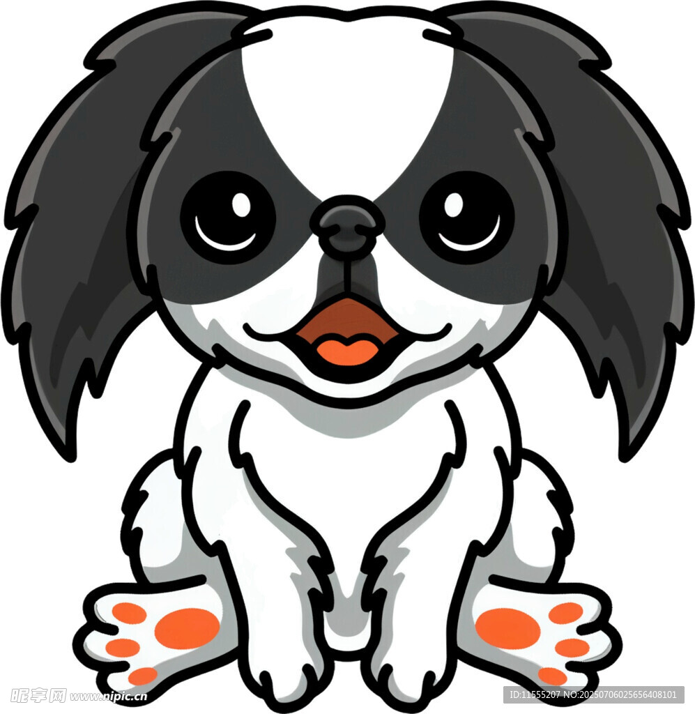 可爱黑白小狗卡通形象