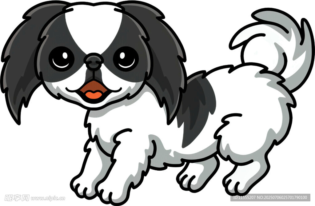 可爱黑白小狗卡通形象