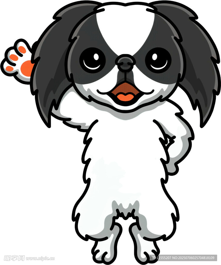 可爱小狗挥手打招呼