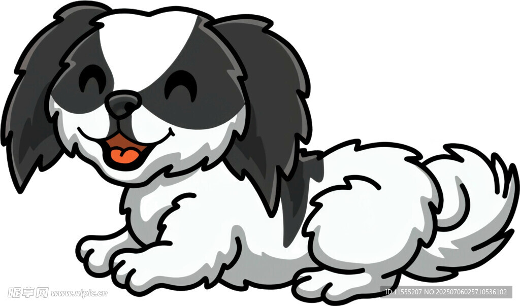 可爱躺卧的卡通小狗