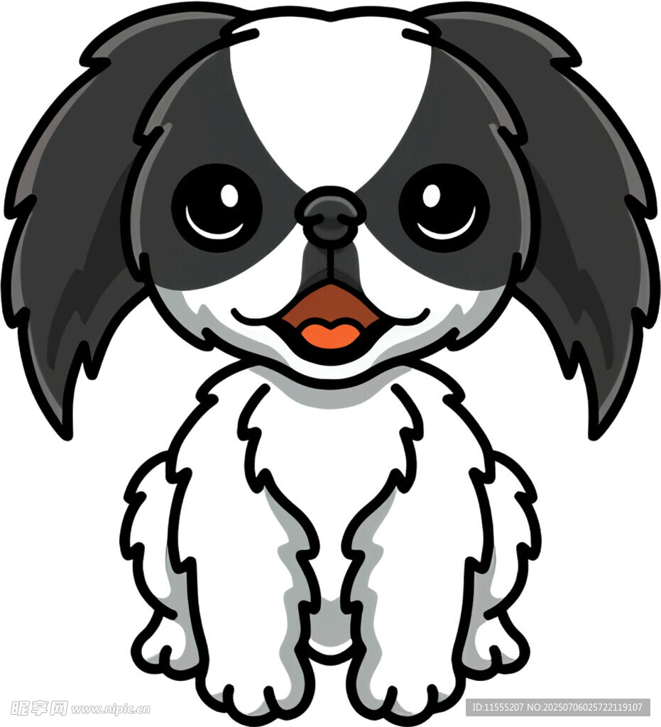 可爱黑白小狗卡通形象