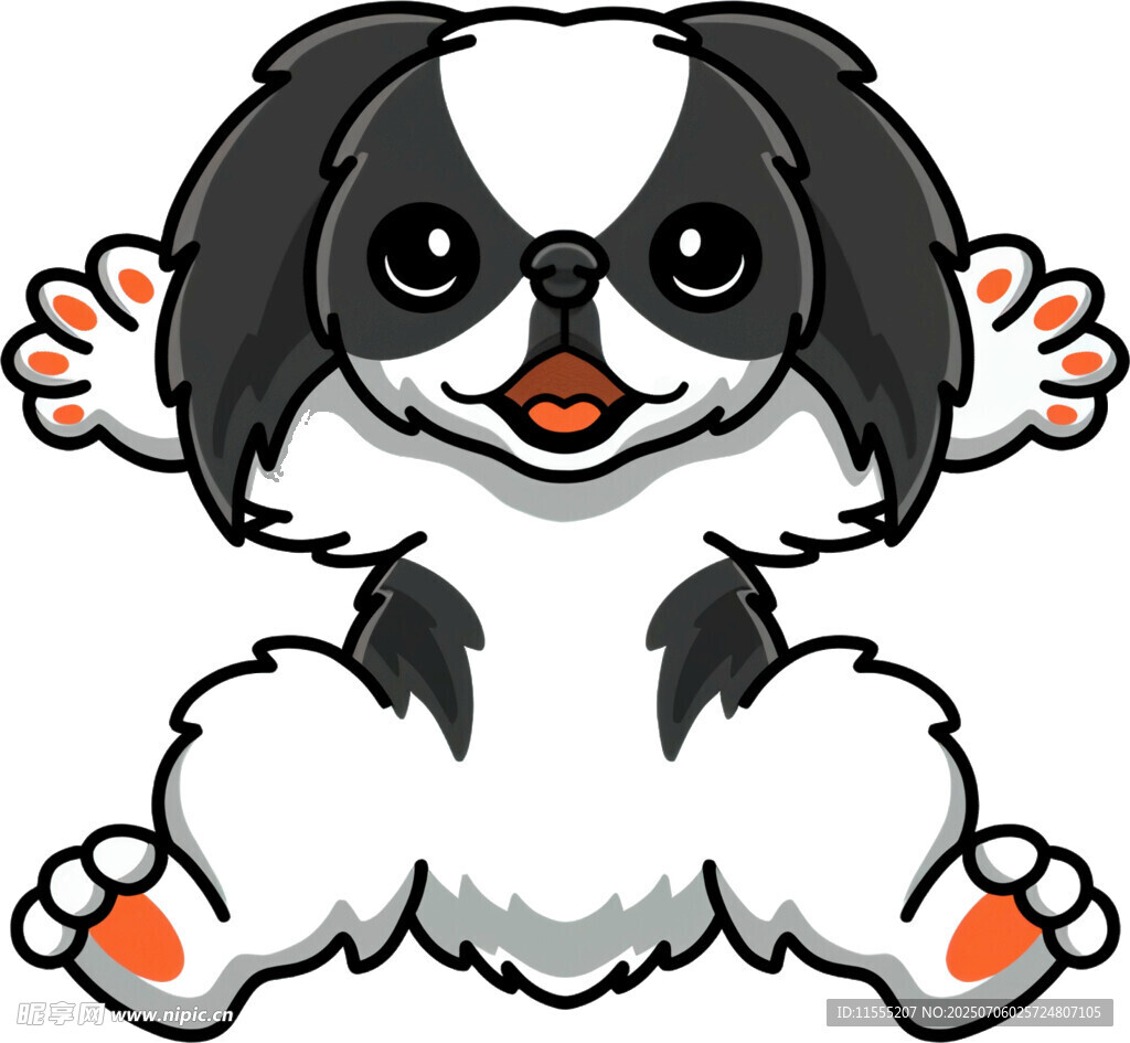 可爱黑白小狗卡通形象