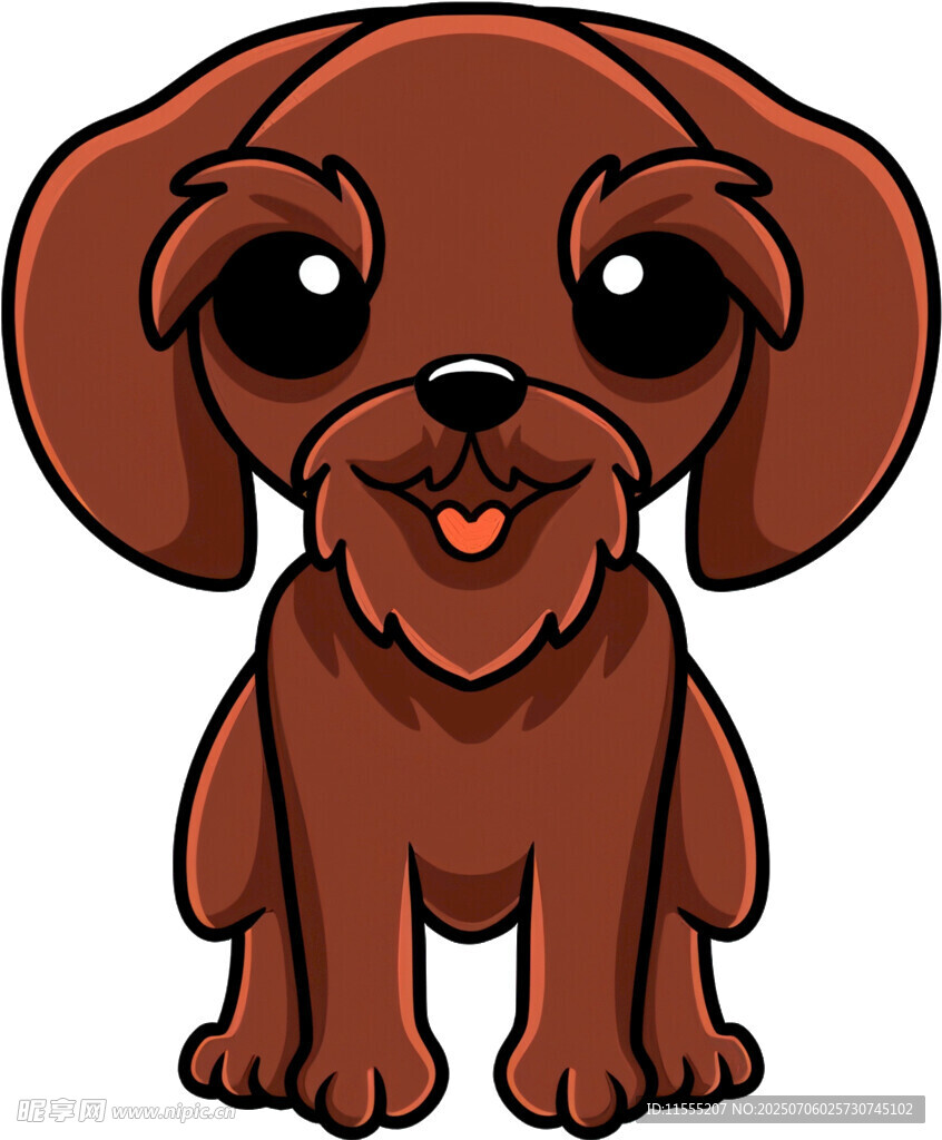 可爱棕色小狗卡通形象