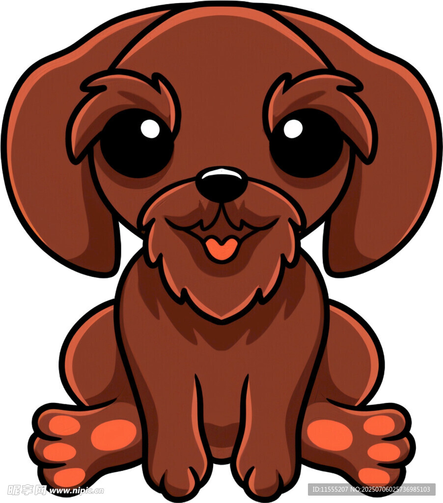 可爱棕色小狗卡通形象