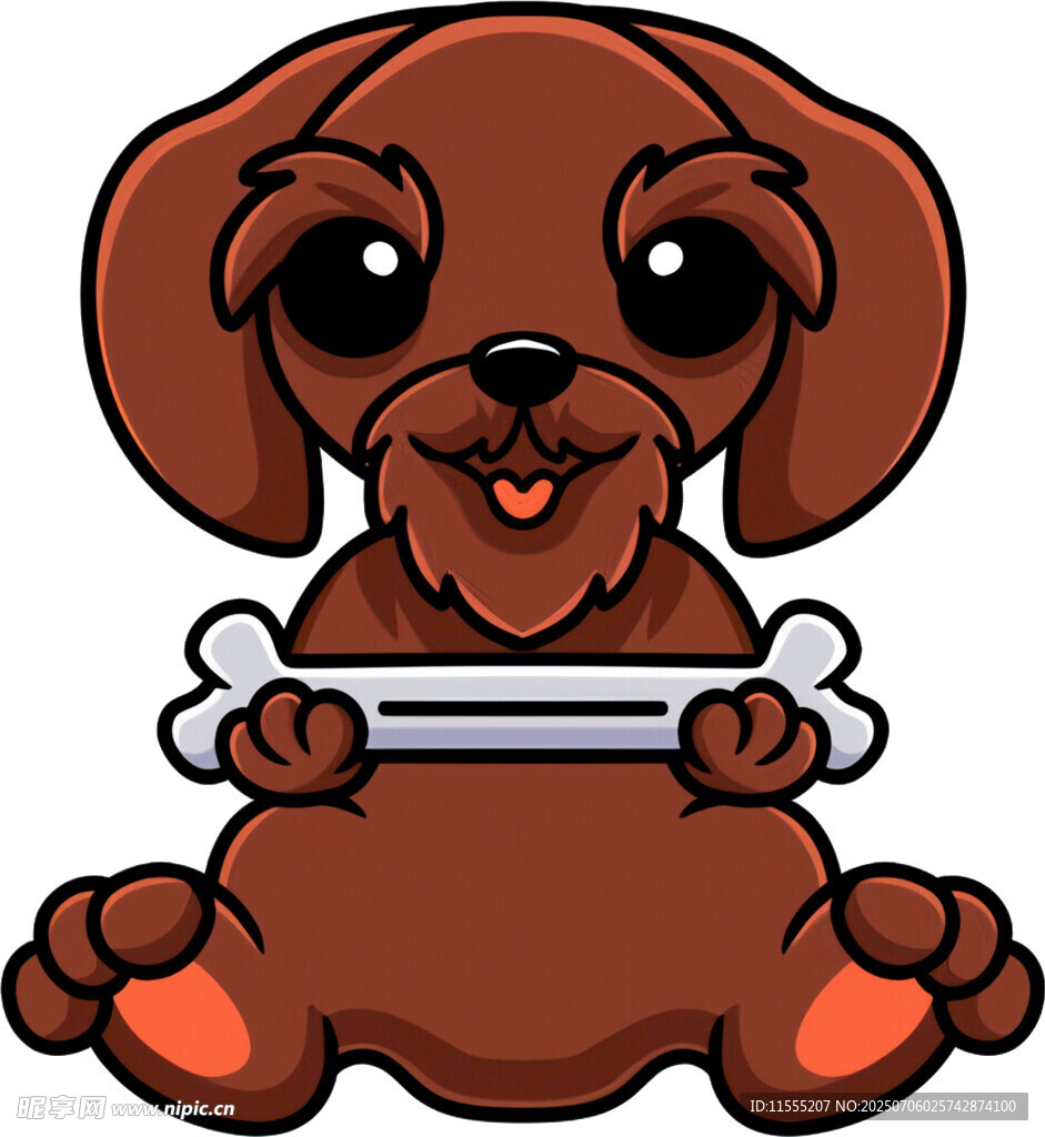 可爱小狗抱骨头