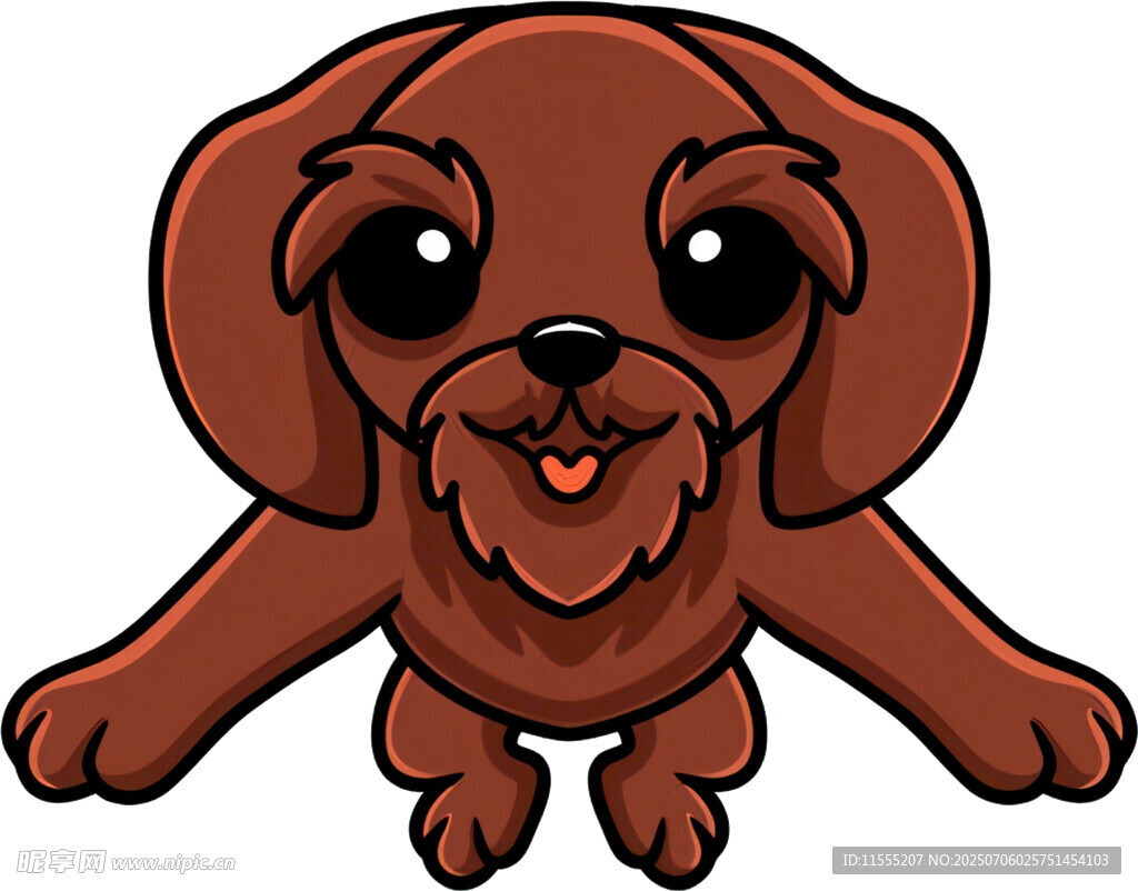 可爱棕色小狗卡通形象