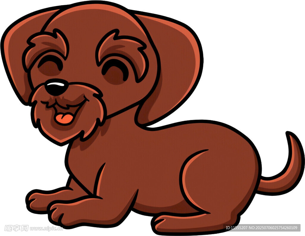 趴着的可爱棕色小狗