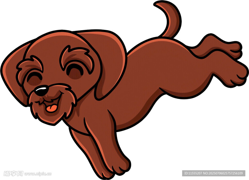 跳跃的棕色小狗