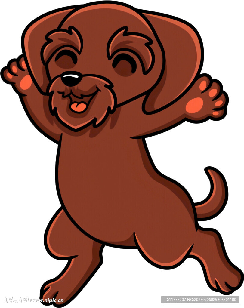 欢快跳跃的卡通小狗