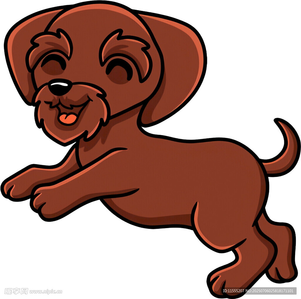 跳跃的棕色小狗