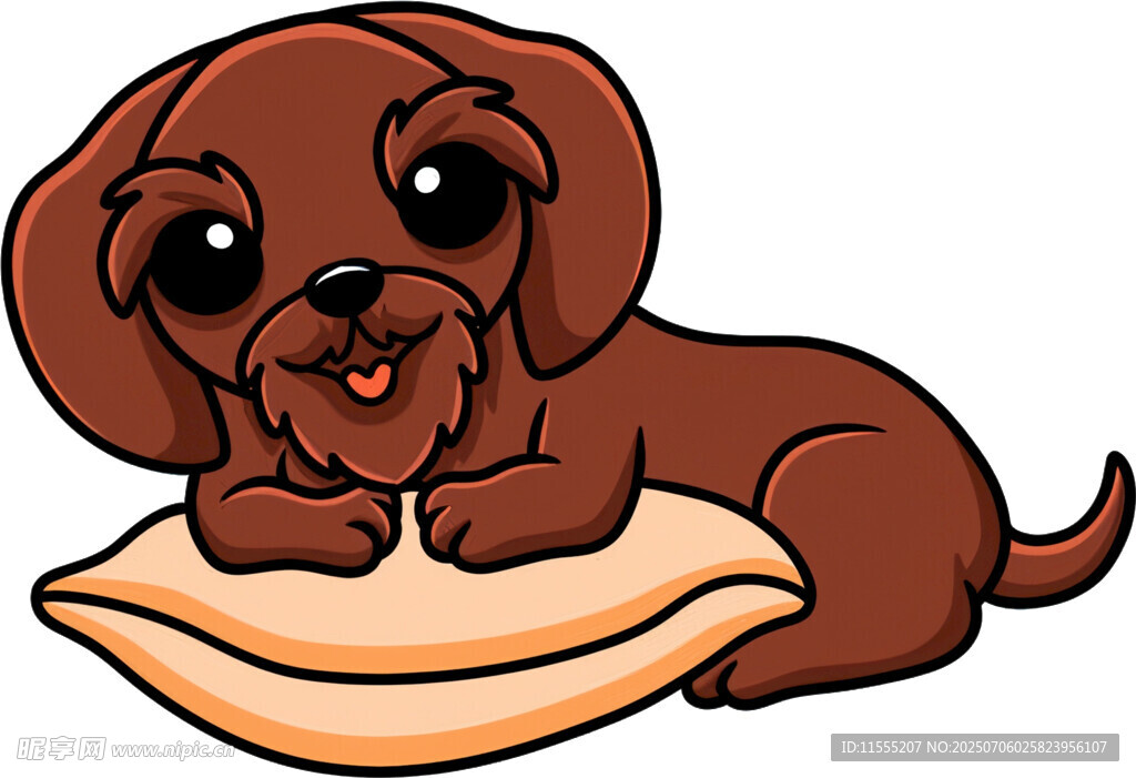 趴着的可爱棕色小狗