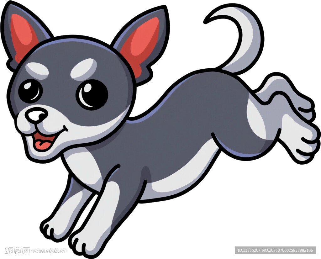 奔跑的可爱卡通小狗