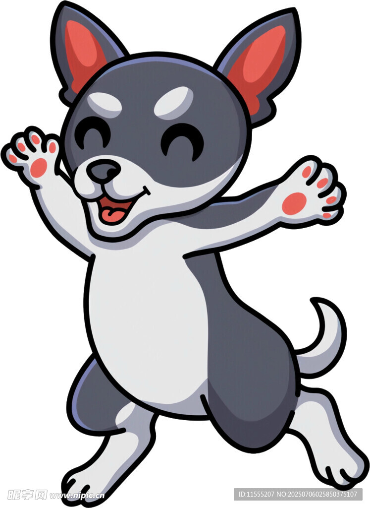 跳跃的可爱卡通小狗