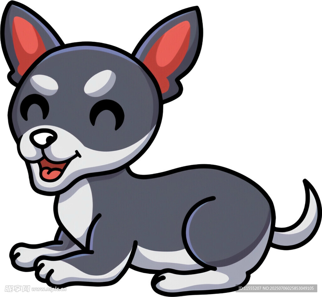 可爱小灰狗卡通形象