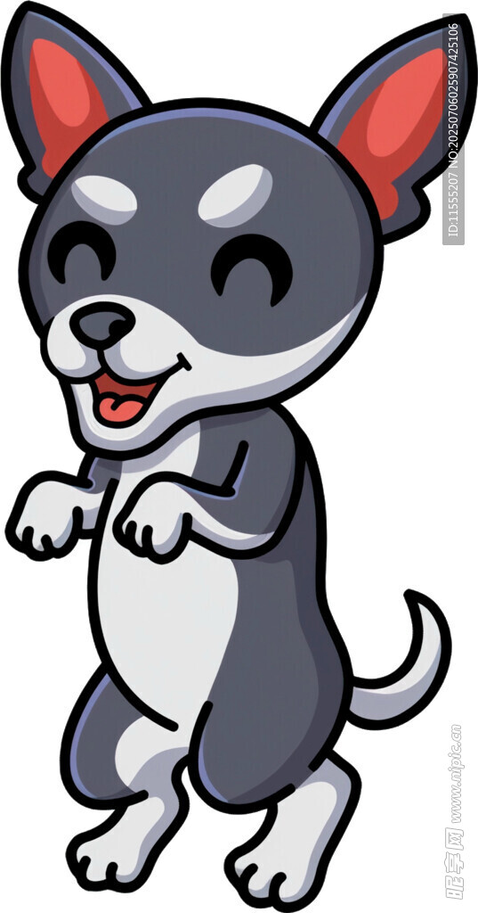 可爱卡通小狗欢快站立