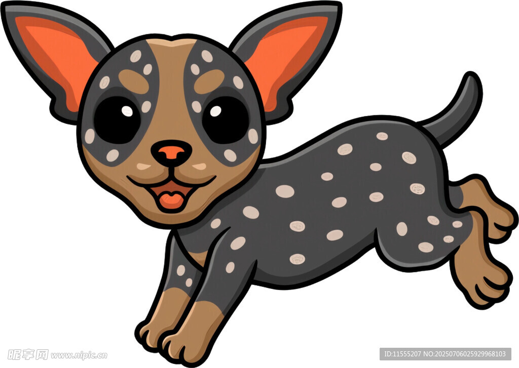 可爱斑点小狗欢快奔跑