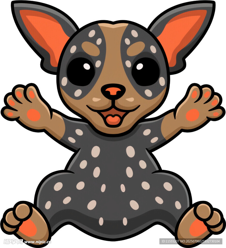 可爱斑点小狗张开双手