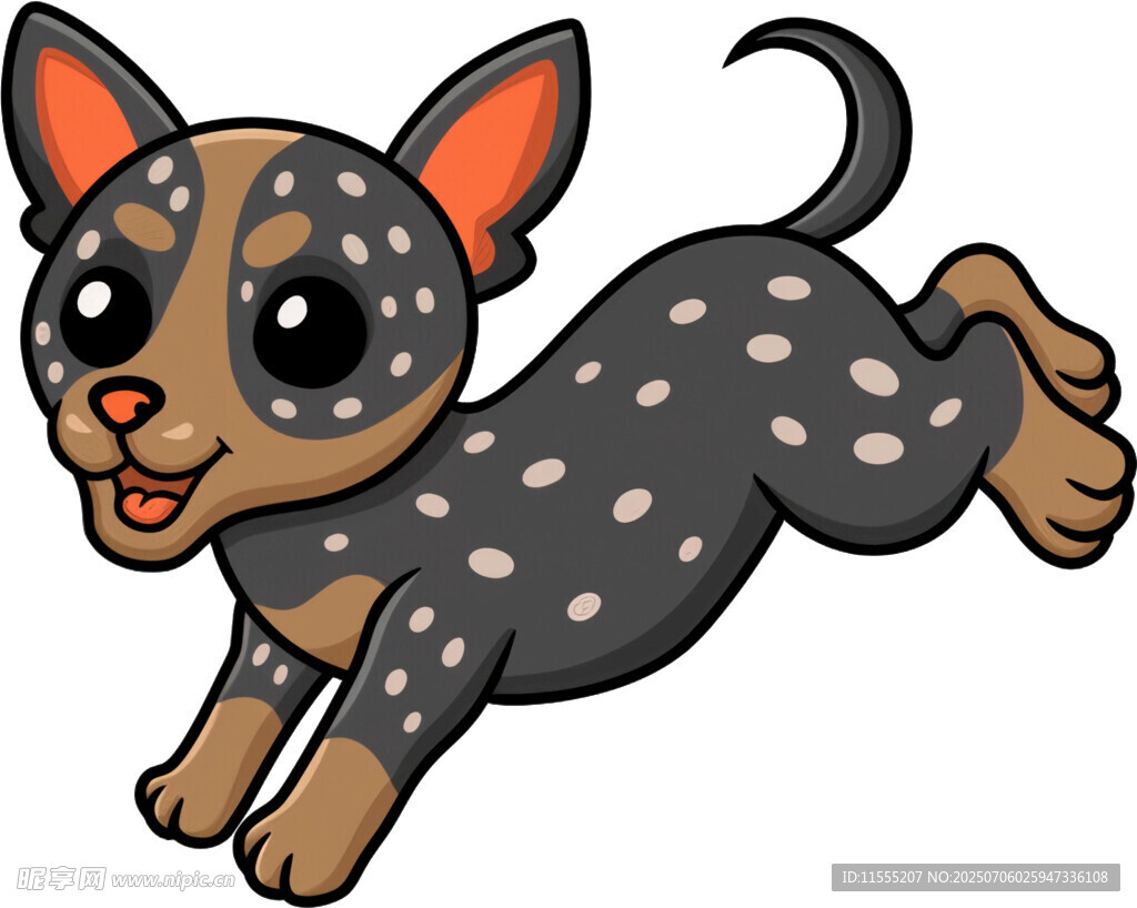 跳跃的斑点小狗