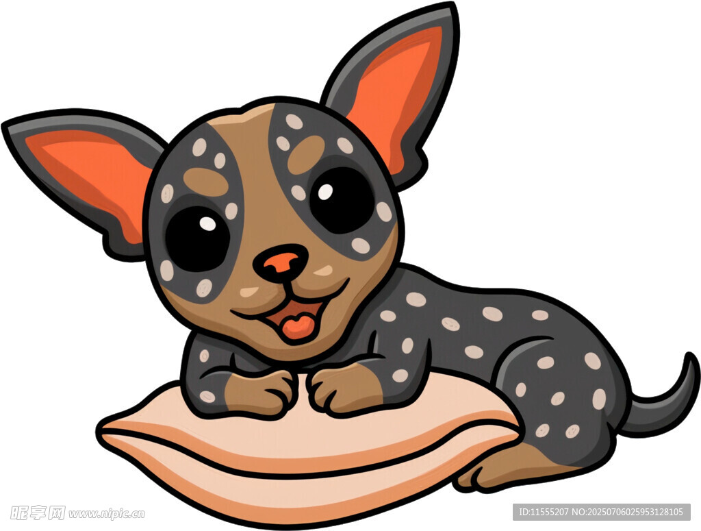 趴着的斑点小狗