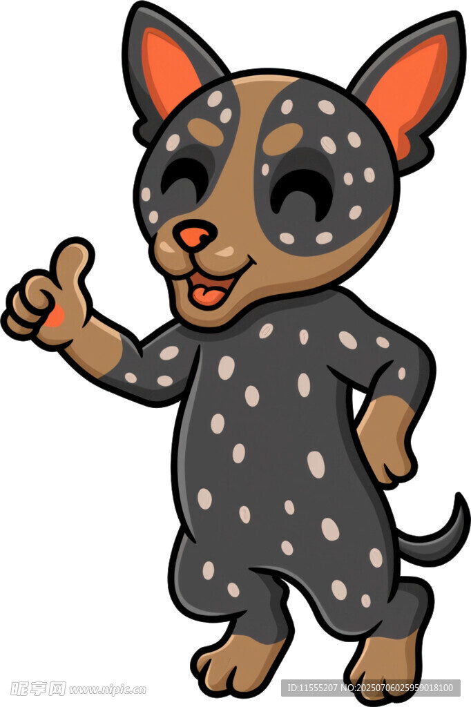 可爱斑点小狗竖大拇指