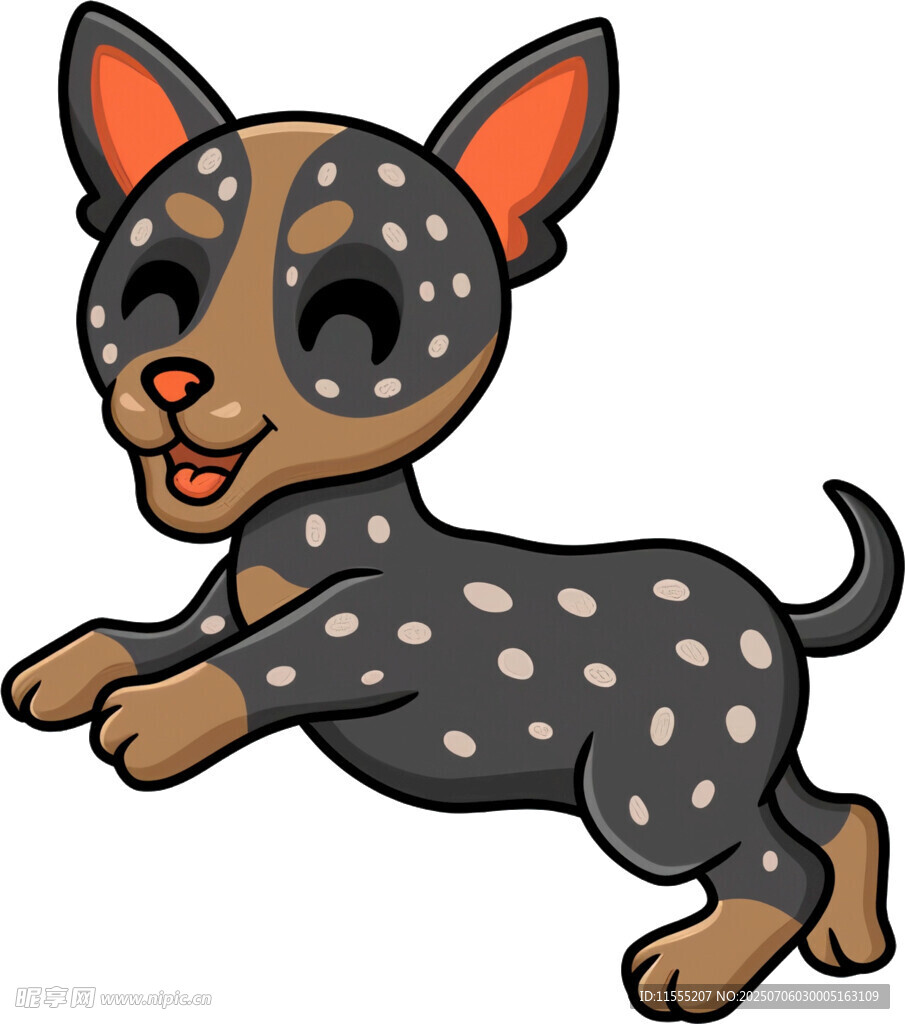 跳跃的斑点小狗