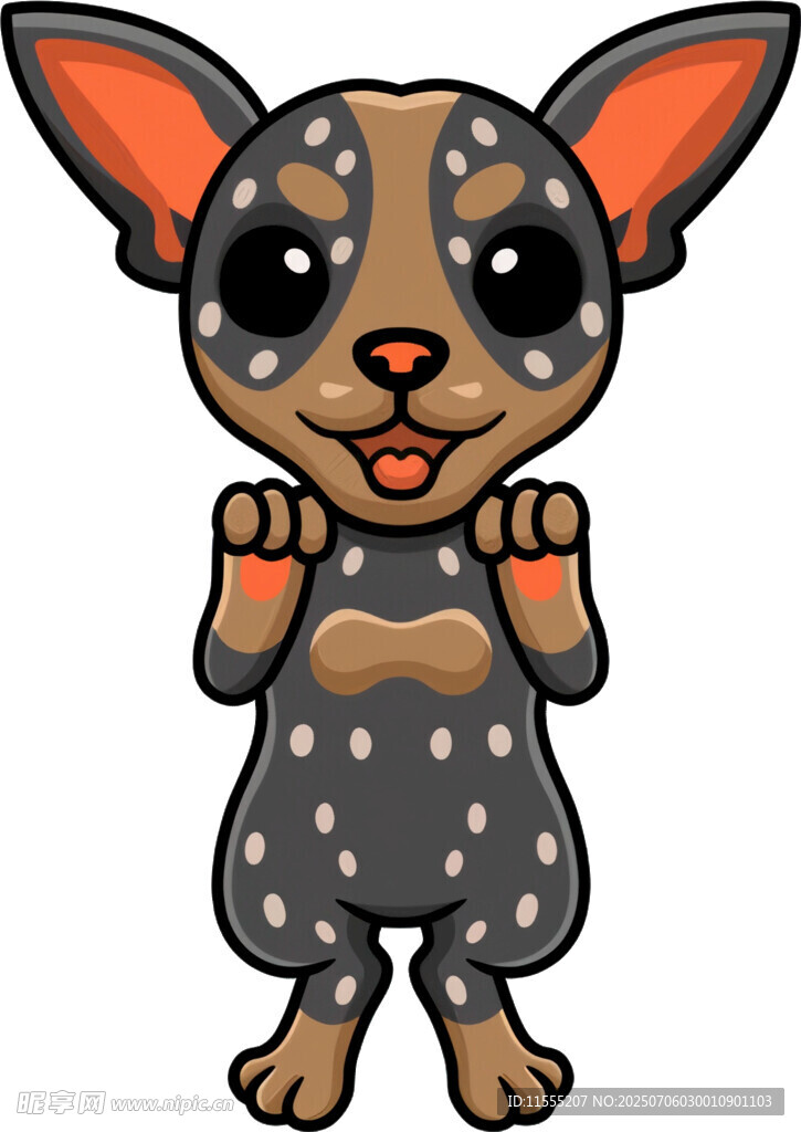 可爱斑点吉娃娃卡通形象