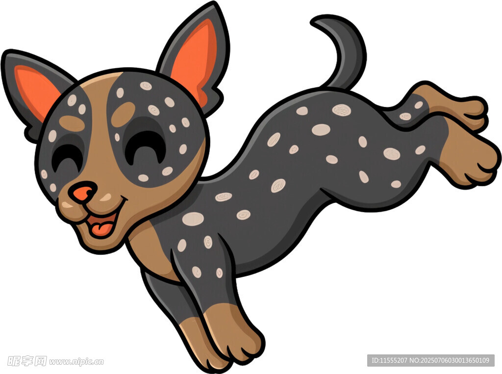 跳跃的斑点小狗