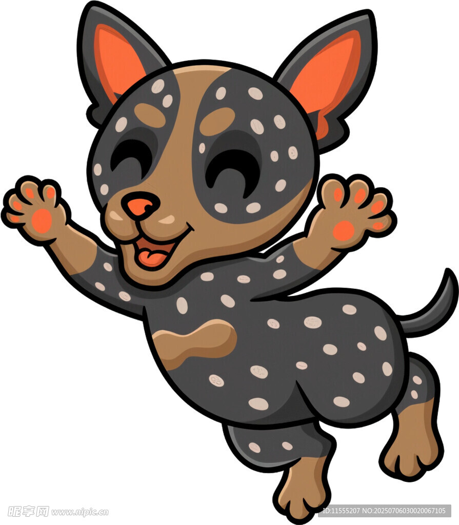 跳跃的斑点小狗