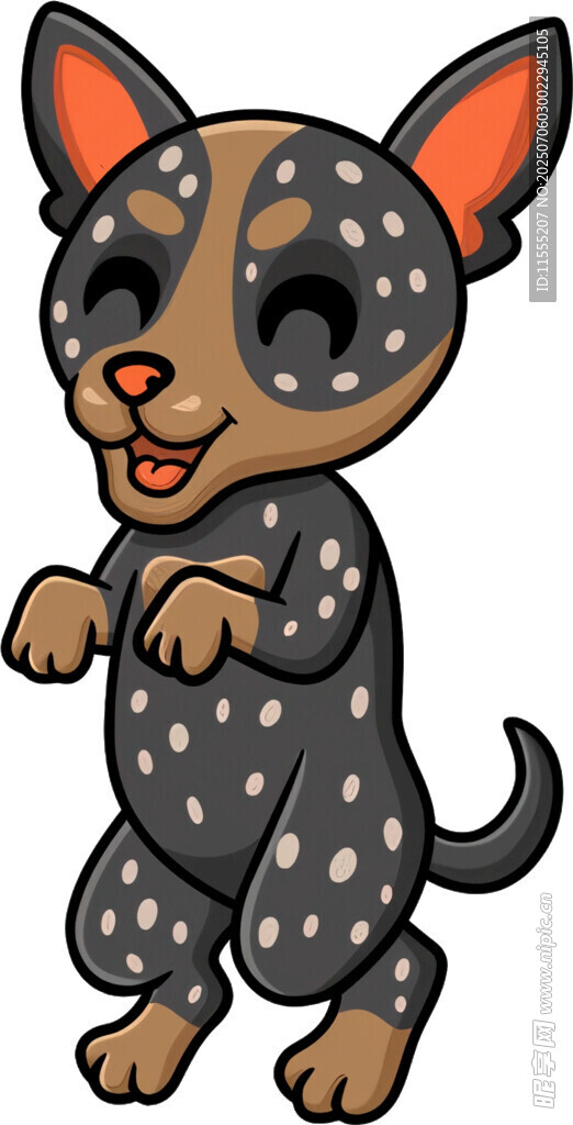 可爱斑点小狗欢快起舞