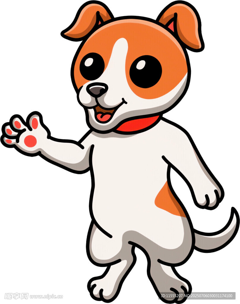 可爱小狗挥手示意