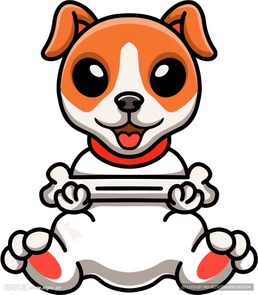 可爱坐姿小狗卡通形象