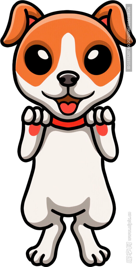 可爱小狗比耶卡通形象