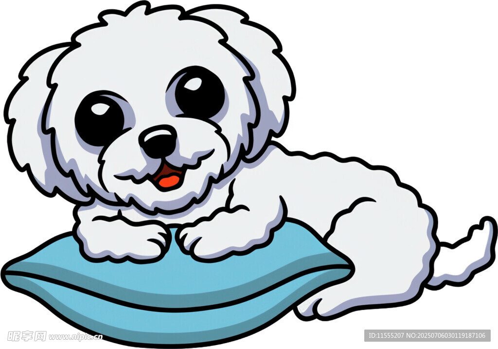 趴着的可爱小白狗