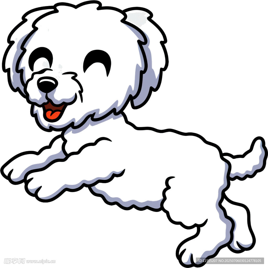 跳跃的可爱小白狗