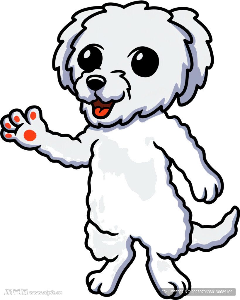 可爱小狗挥手示意