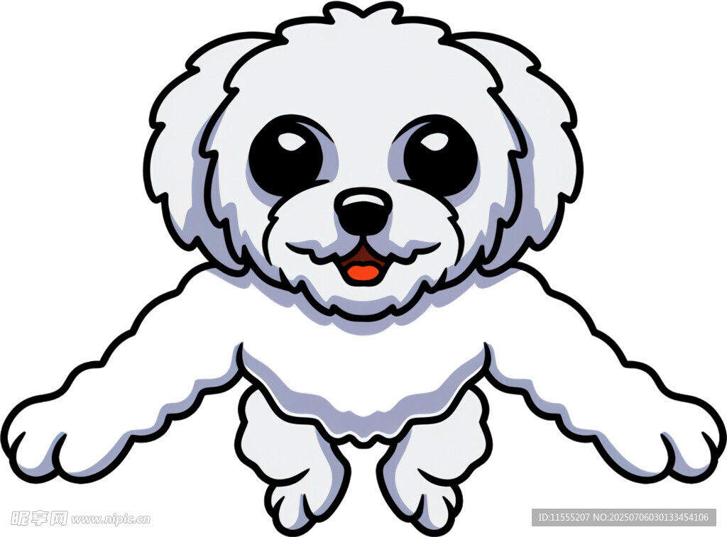 可爱白小狗欢快跳跃