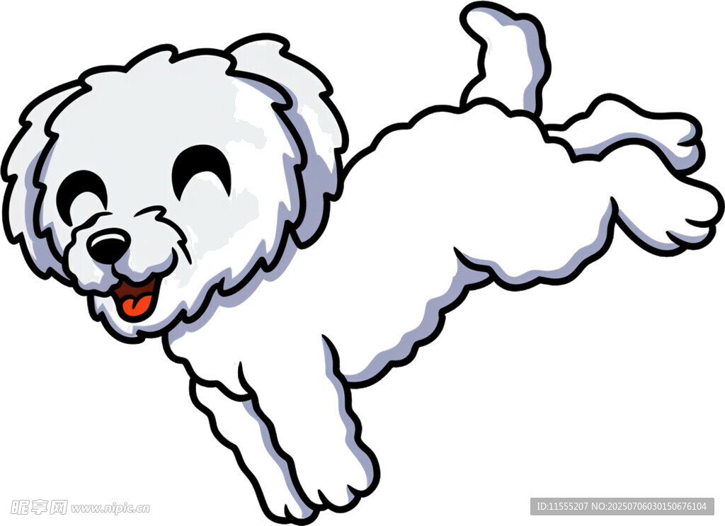 跳跃的可爱小白狗