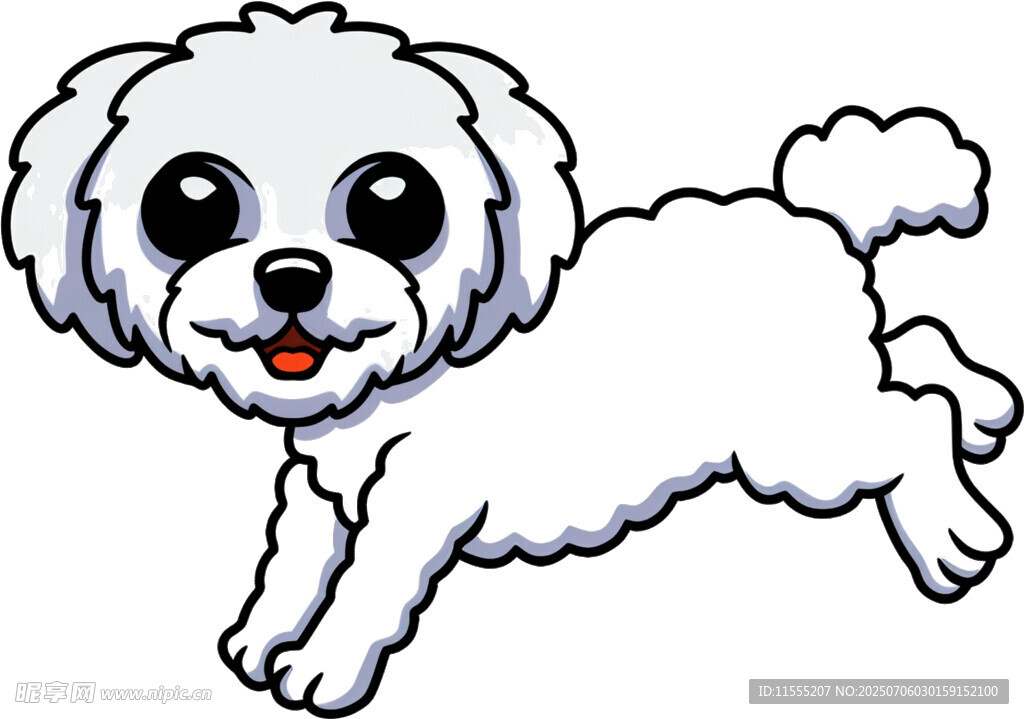 可爱小白狗欢快奔跑