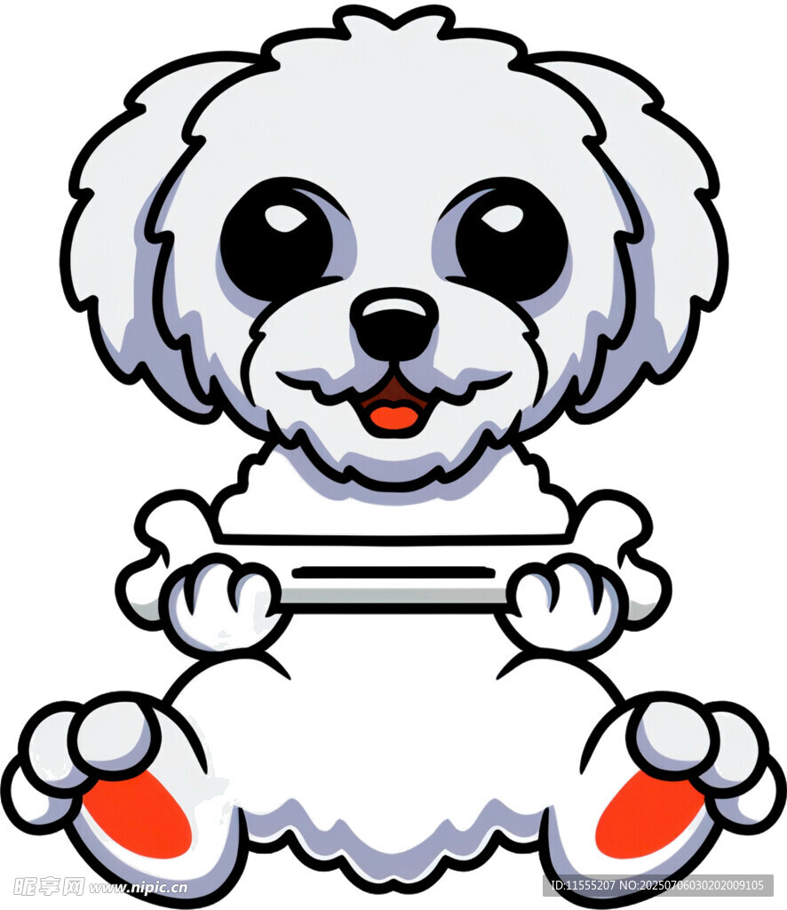 可爱小狗抱骨头