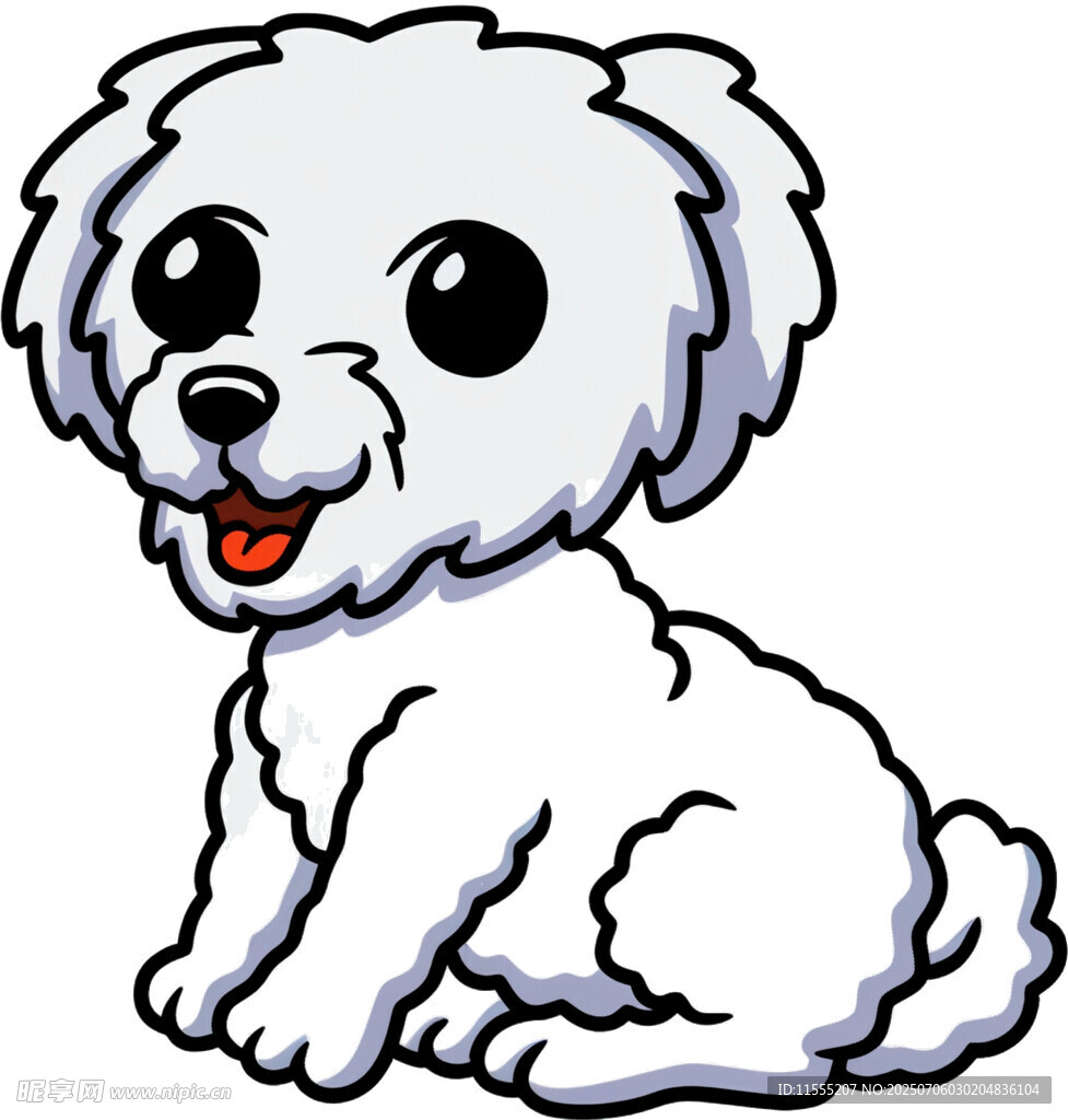可爱小白狗卡通形象