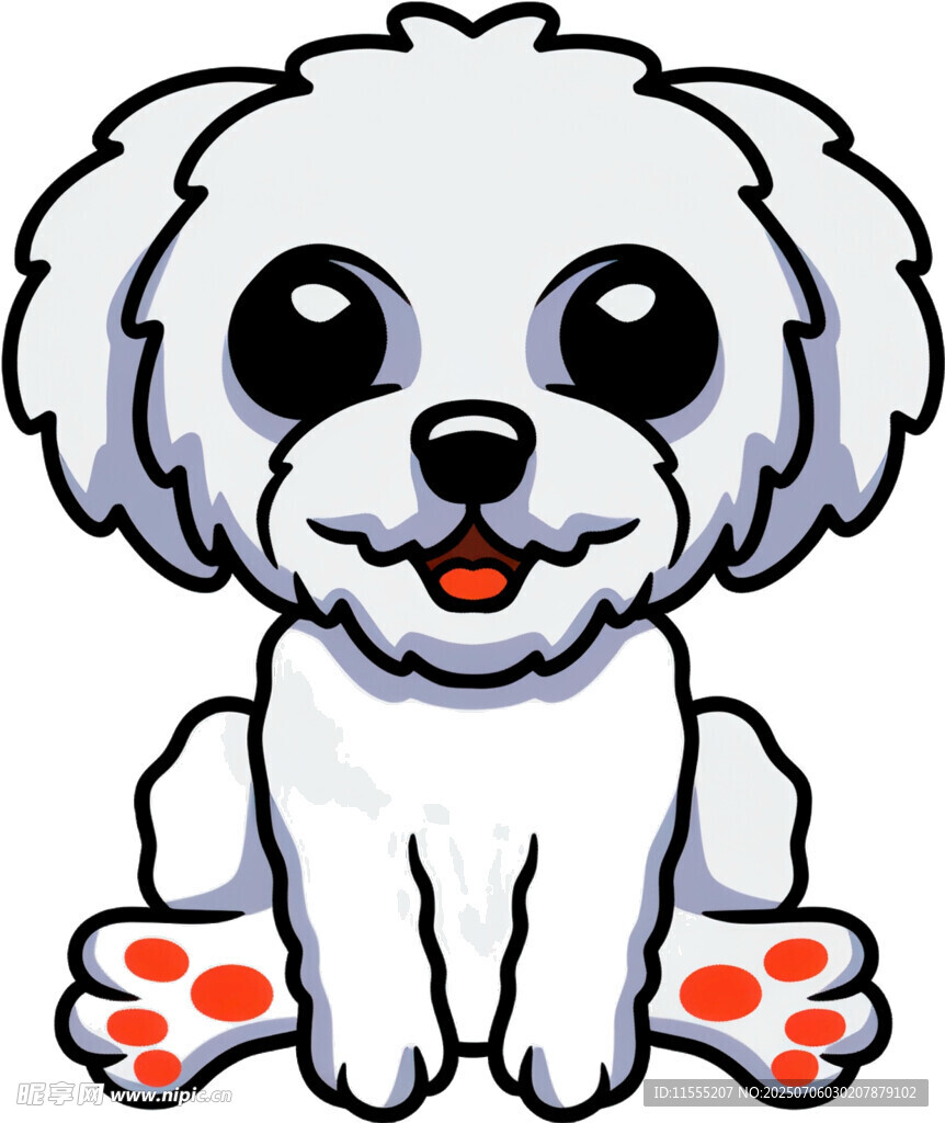 可爱白小狗坐立