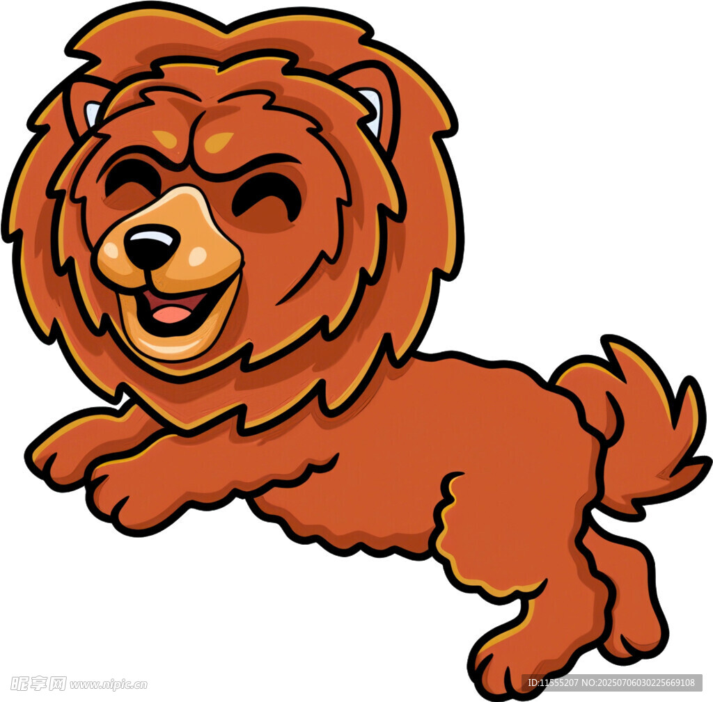 跳跃的可爱棕色狮子狗